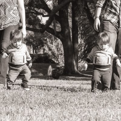 Walking One Year Old Twin Family Pictures taken in Gainesville,Florida