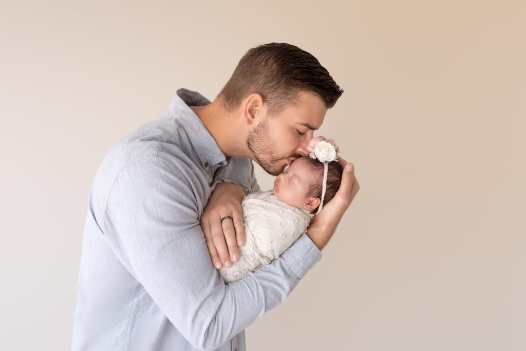 Daddy and Me Newborn Photo With Baby Girl