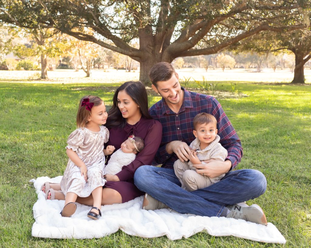 Newborn Baby Girl Outdoor Photos With Family