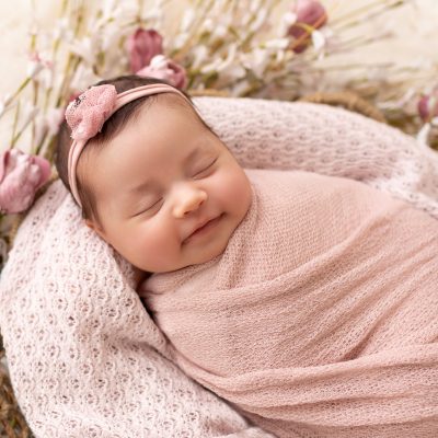 Newborn Baby in Basket Portrait Gainesville, FL