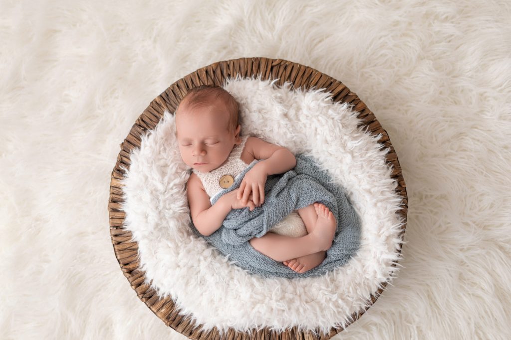 Newborn Baby in Basket Portrait Gainesville, FL