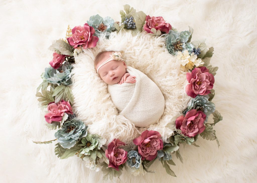 Newborn Baby in Wreath Portrait Gainesville