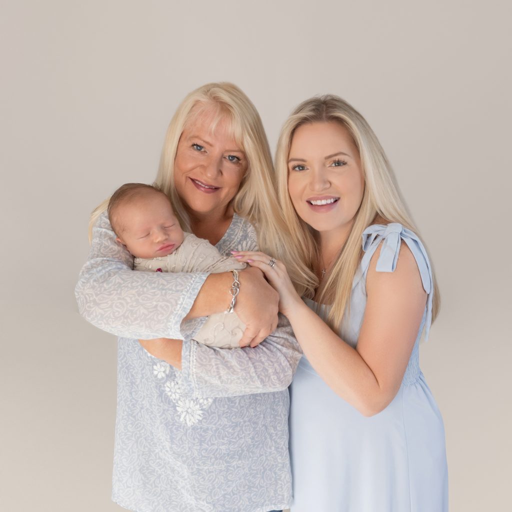 Newborn Baby Boy Portraits With Mom and Grandma in Gainesville