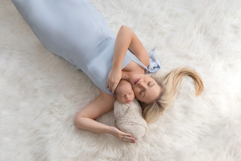 Mommy and Me Newborn Photo with Baby Boy