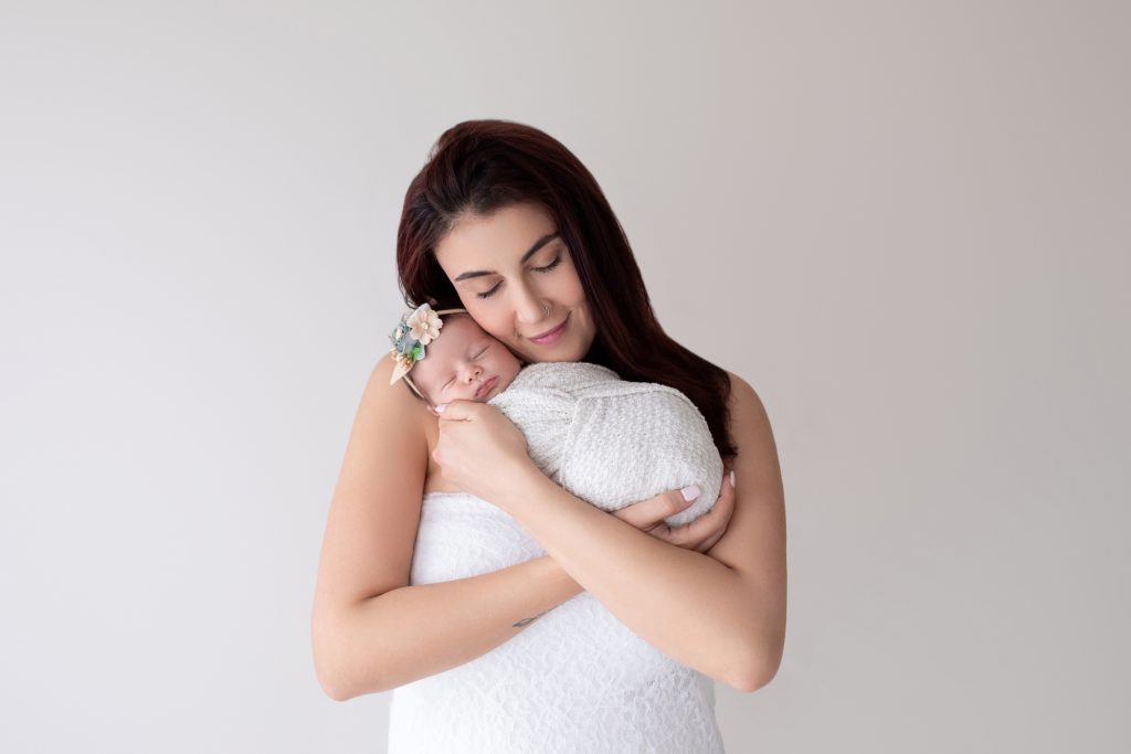 Mommy and Me Newborn Photo with Baby Girl